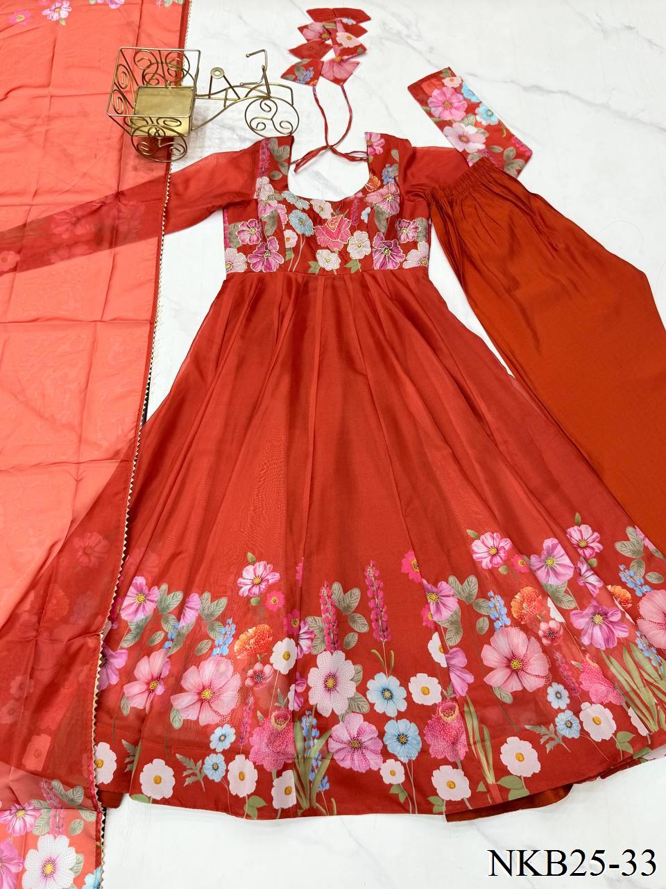 SOFT ORGANZA SILK ANARKALI SET