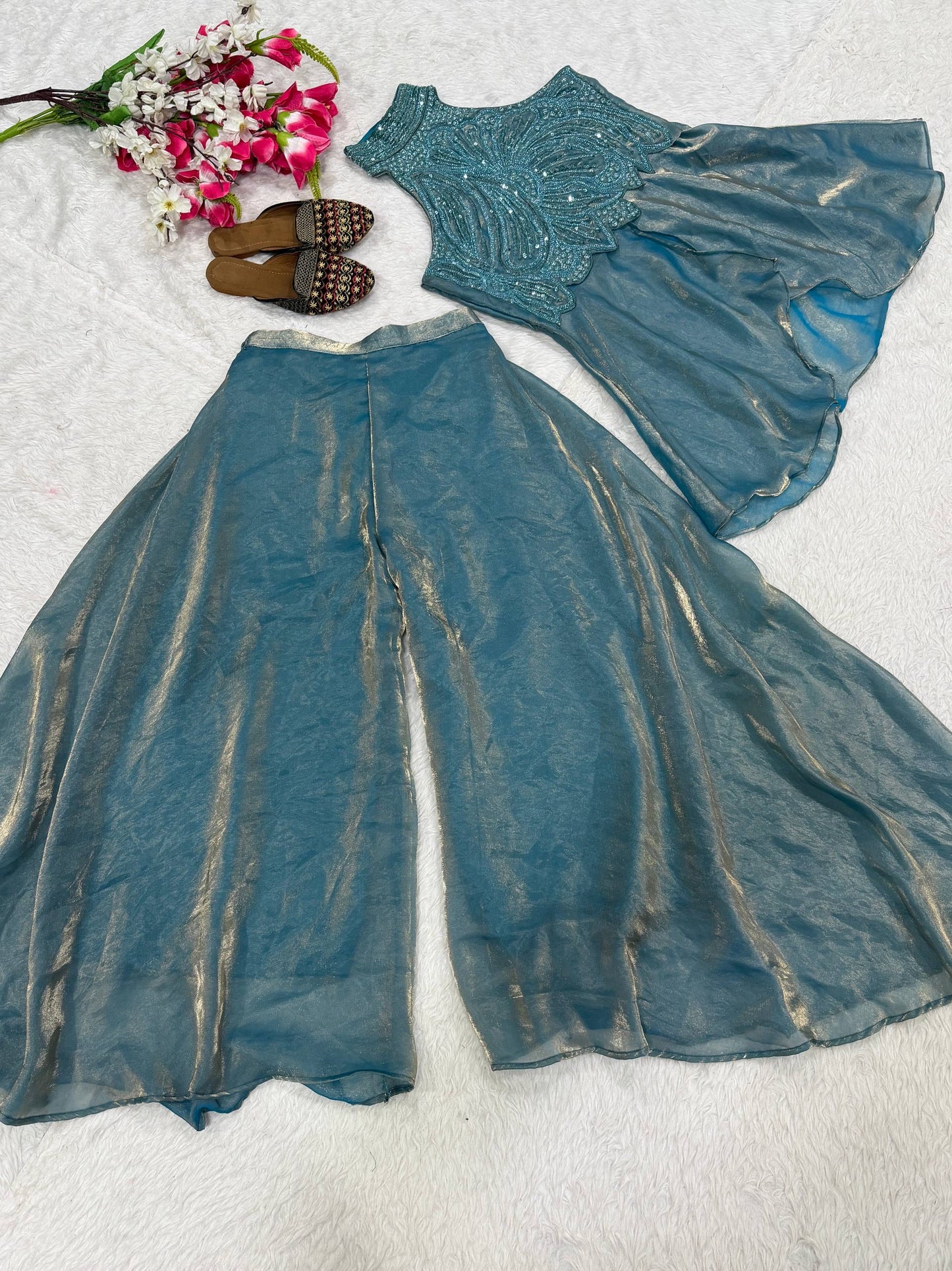 Full Neck Top and Sharara Plazzo