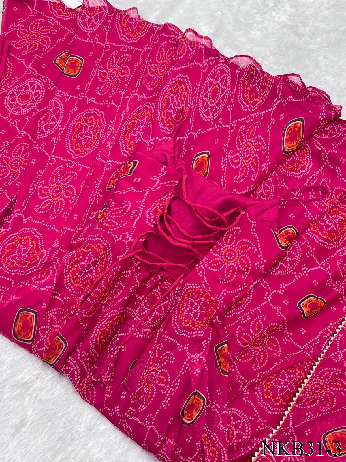 PURE SOFT CHIFFON BANDHEJ ANARKALI
