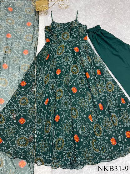 PURE SOFT CHIFFON BANDHEJ ANARKALI
