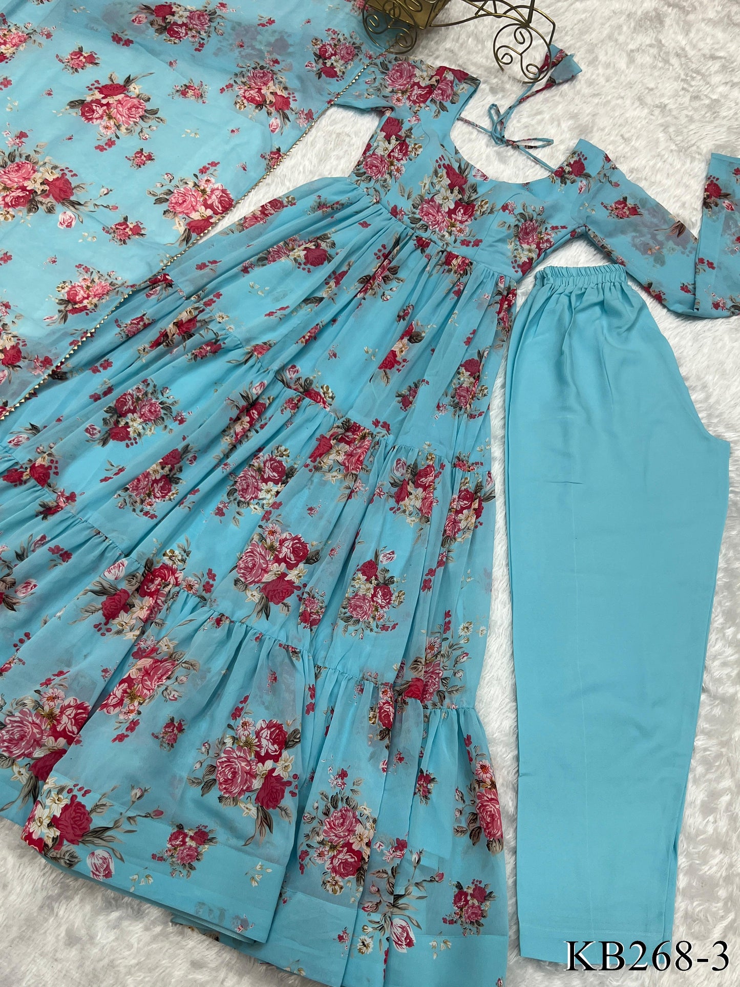 Digitel Flower Print Fully Stitched Anarkali Suit