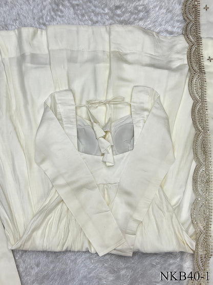 Chanderi Silk With Heavy Flair Anarkali Suit Set