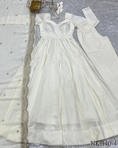 Chanderi Silk With Heavy Flair Anarkali Suit Set