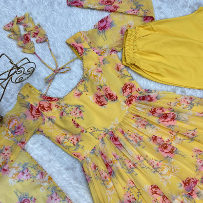 Digitel Flower Print Fully Stitched Anarkali Suit