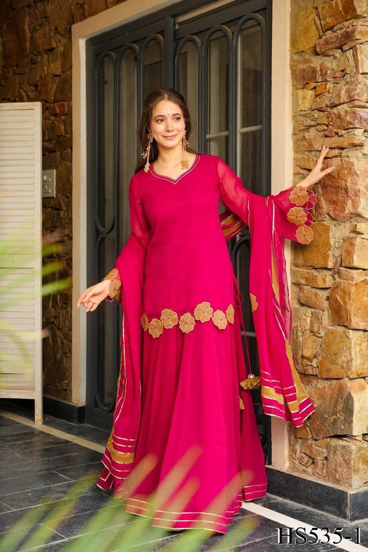 Graceful Georgette Embroidered Palazzo Set