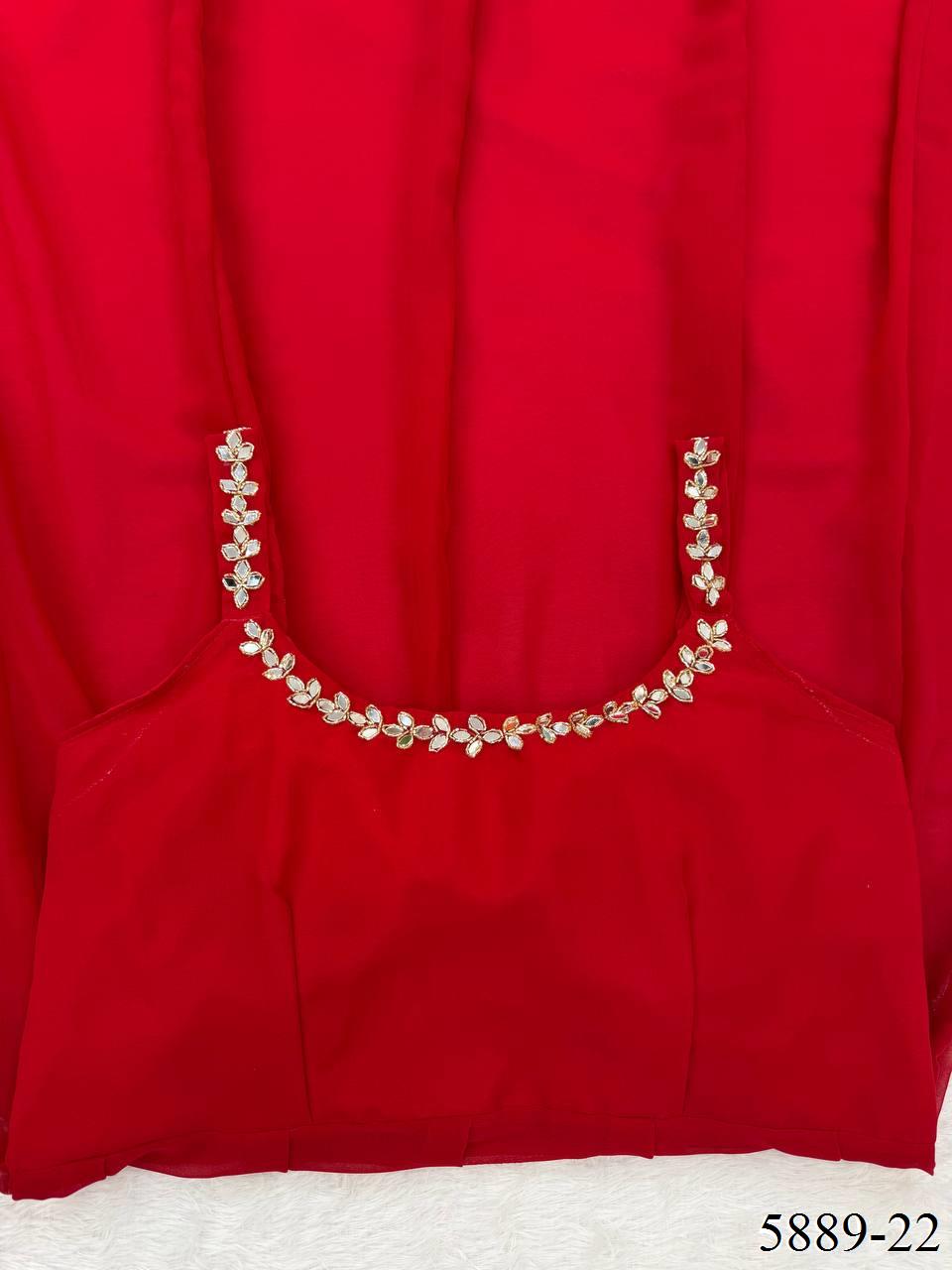 Black Color Faux Georgette Hand Work Anarkali