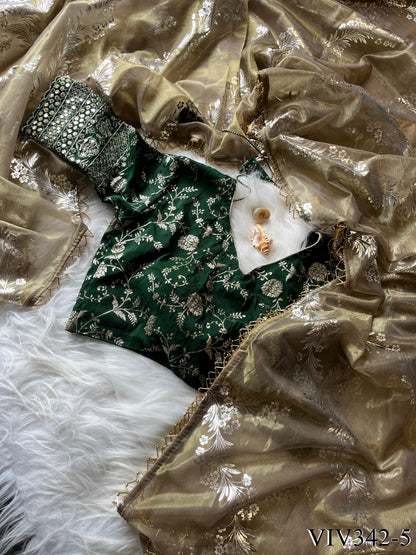 Golden Shaded Soft Fabric Wirh Hand Work Saree