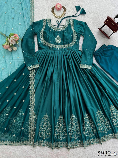 Embroidery and Sequence Work Anarkali Suit Set