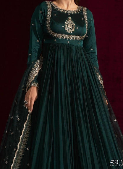 Embroidery and Sequence Work Anarkali Suit Set