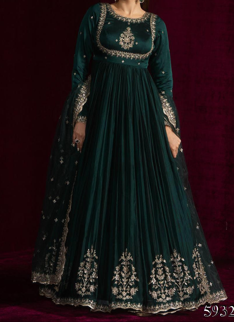 Embroidery and Sequence Work Anarkali Suit Set