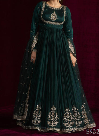 Embroidery and Sequence Work Anarkali Suit Set