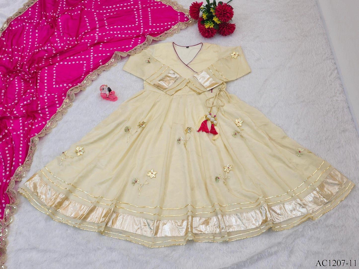 CHINNON HANDMADE WORK ANARKALI SET