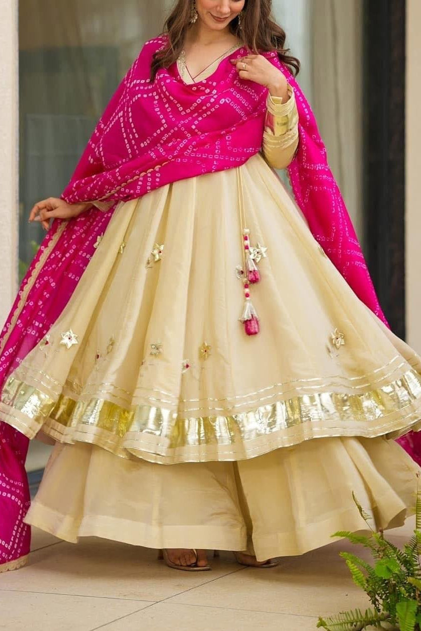 CHINNON HANDMADE WORK ANARKALI SET
