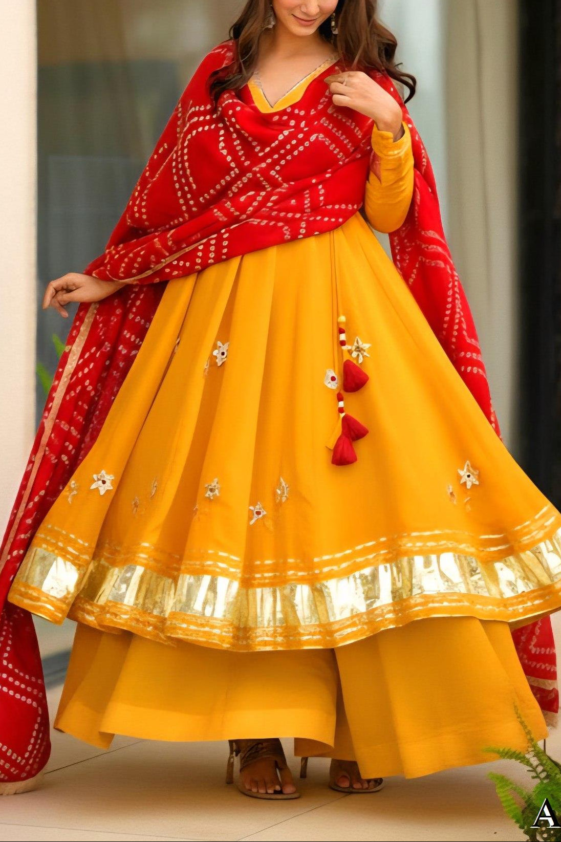 CHINNON HANDMADE WORK ANARKALI SET
