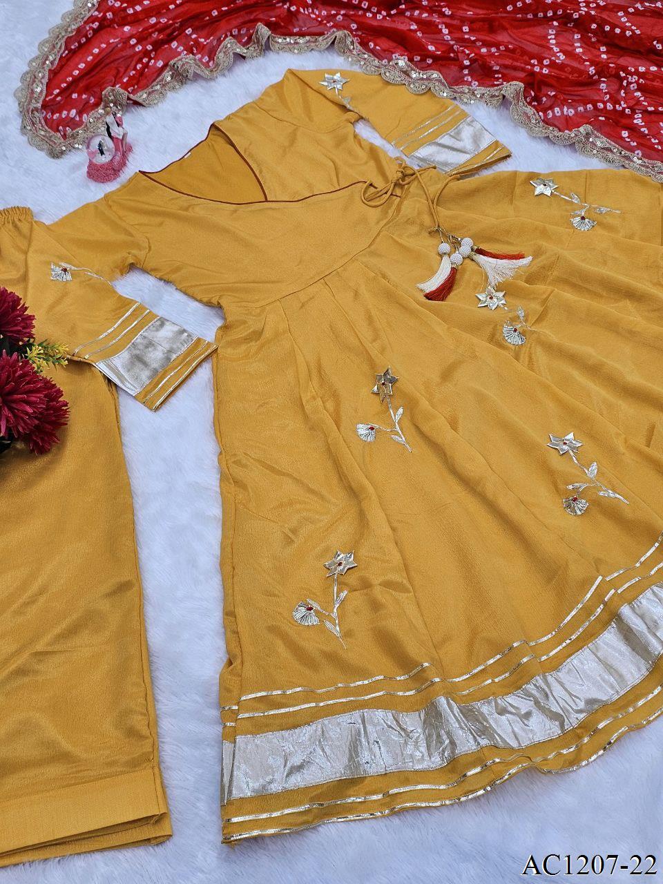 CHINNON HANDMADE WORK ANARKALI SET