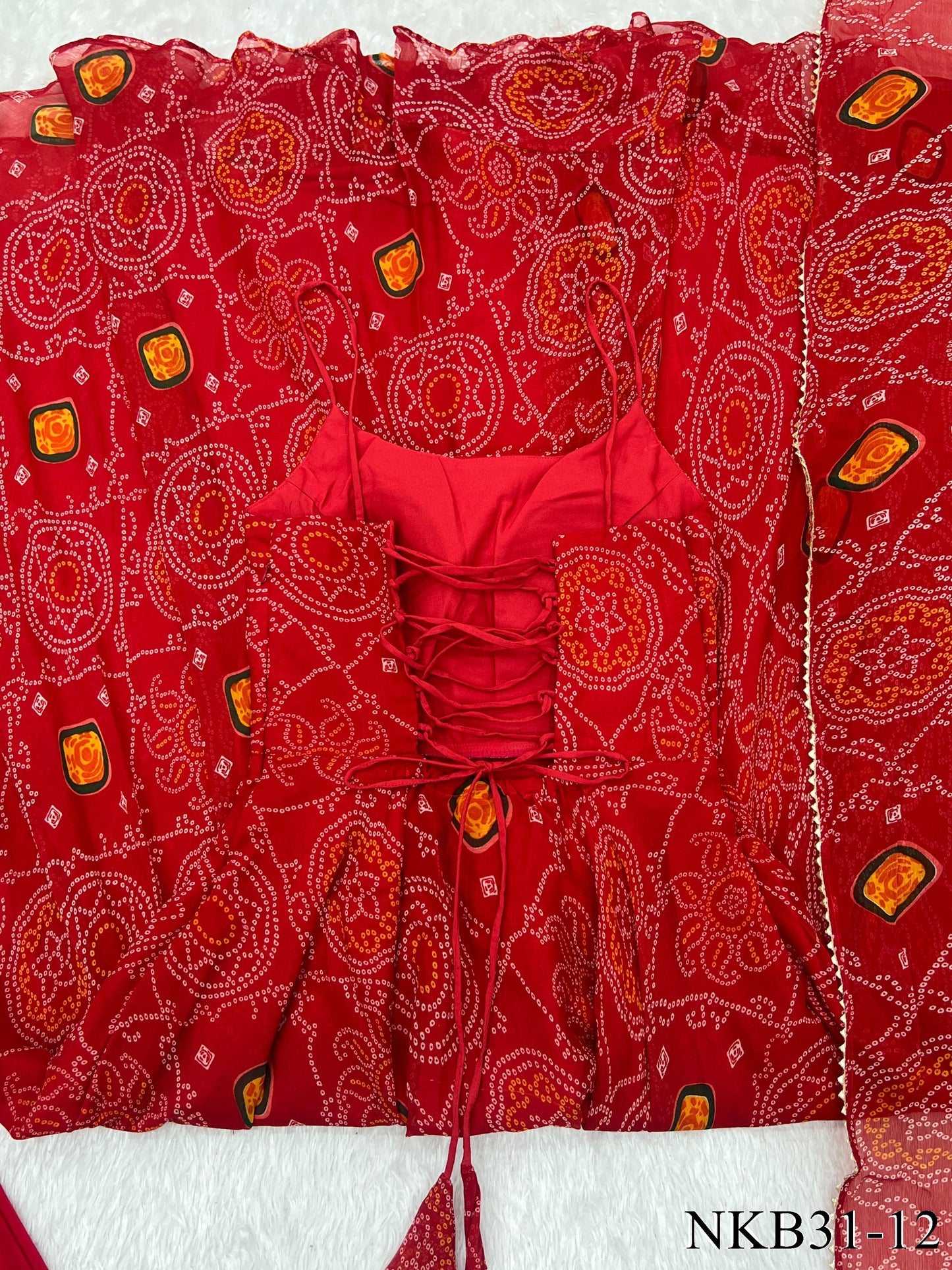 PURE SOFT CHIFFON BANDHEJ ANARKALI