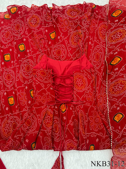 PURE SOFT CHIFFON BANDHEJ ANARKALI