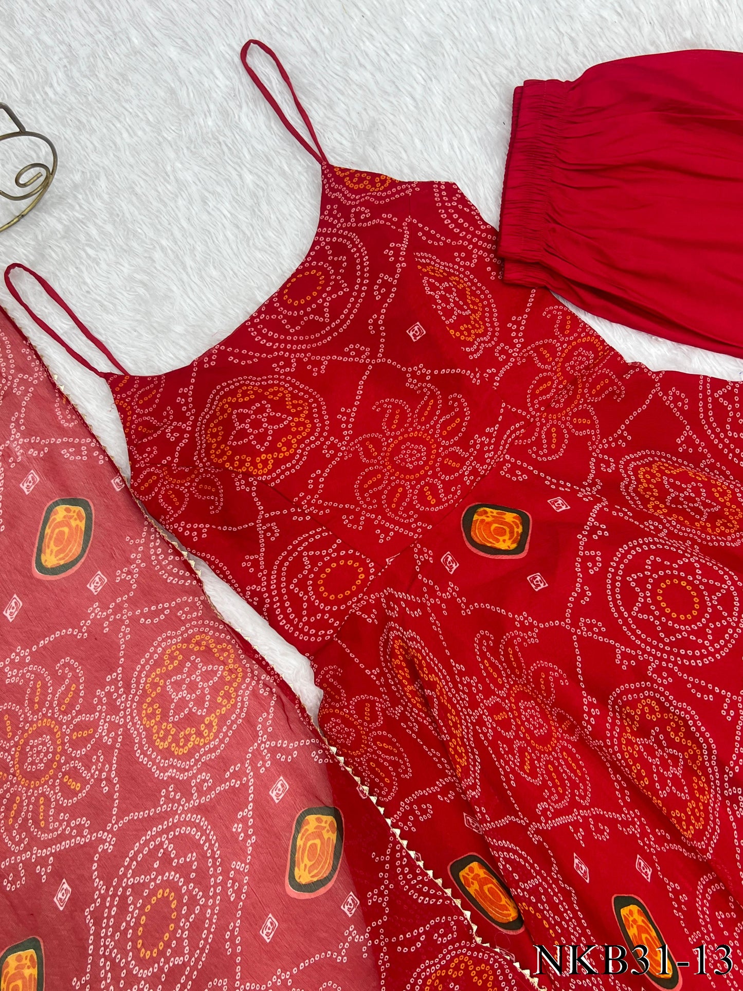 PURE SOFT CHIFFON BANDHEJ ANARKALI