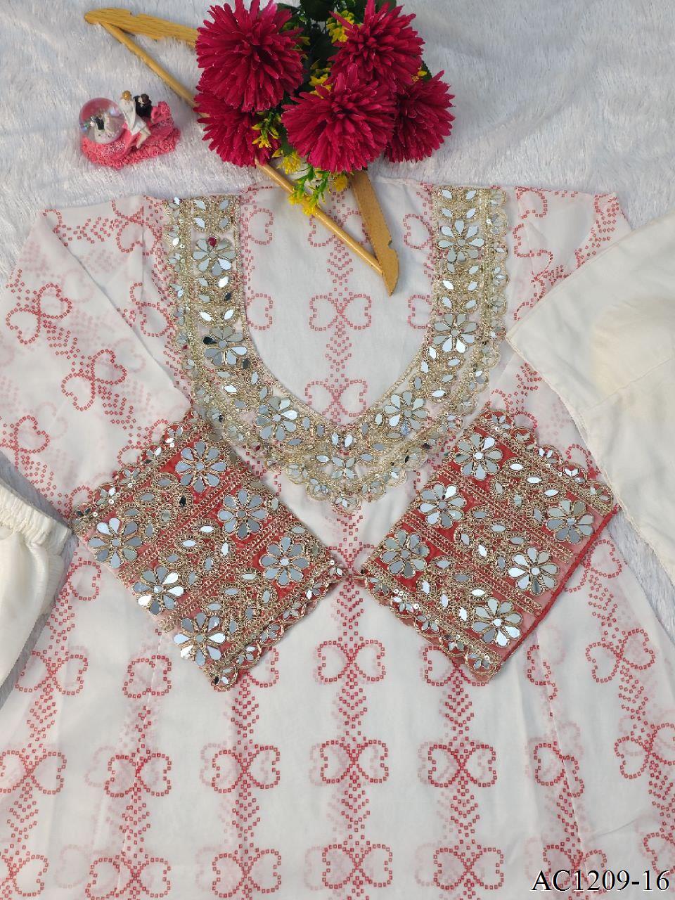 FAUX GEORETTE BUSTIER KURTI SET