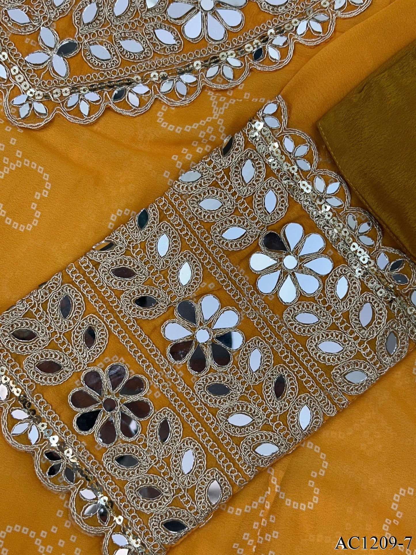 FAUX GEORETTE BUSTIER KURTI SET