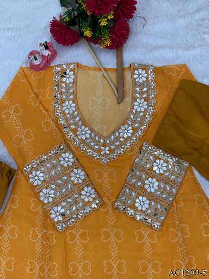FAUX GEORETTE BUSTIER KURTI SET