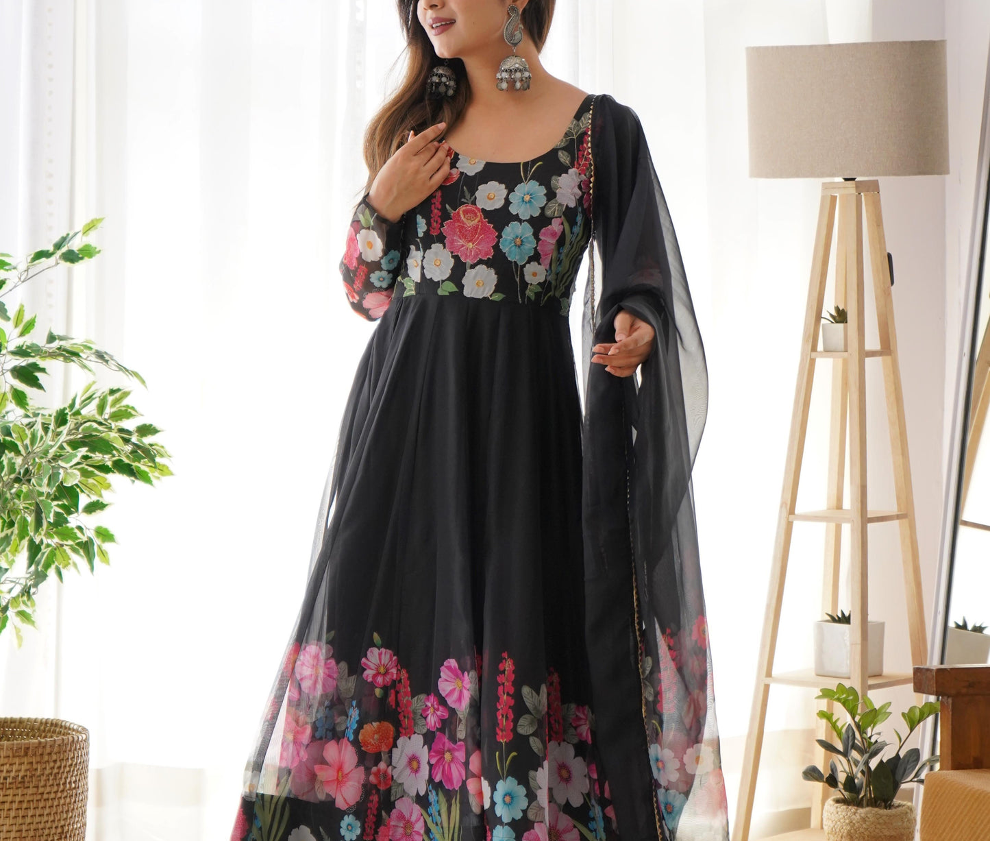 SOFT ORGANZA SILK ANARKALI SET
