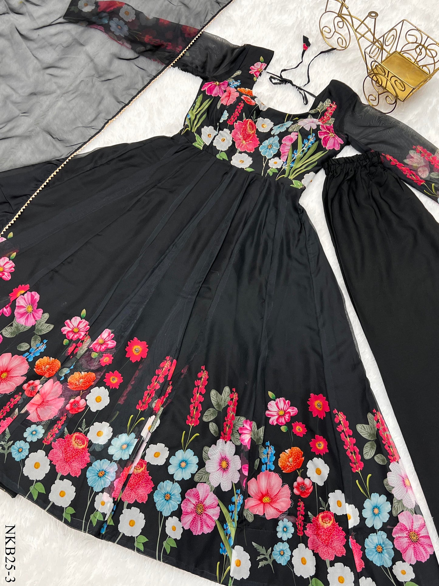SOFT ORGANZA SILK ANARKALI SET