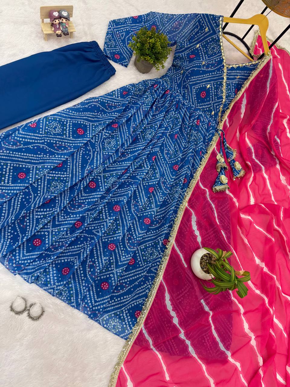 Georgette Fabric With Embroidery Work Gown