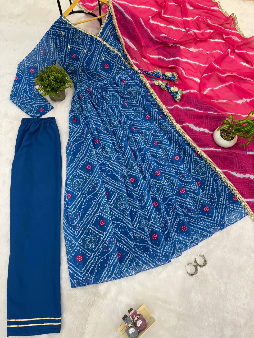 Georgette Fabric With Embroidery Work Gown