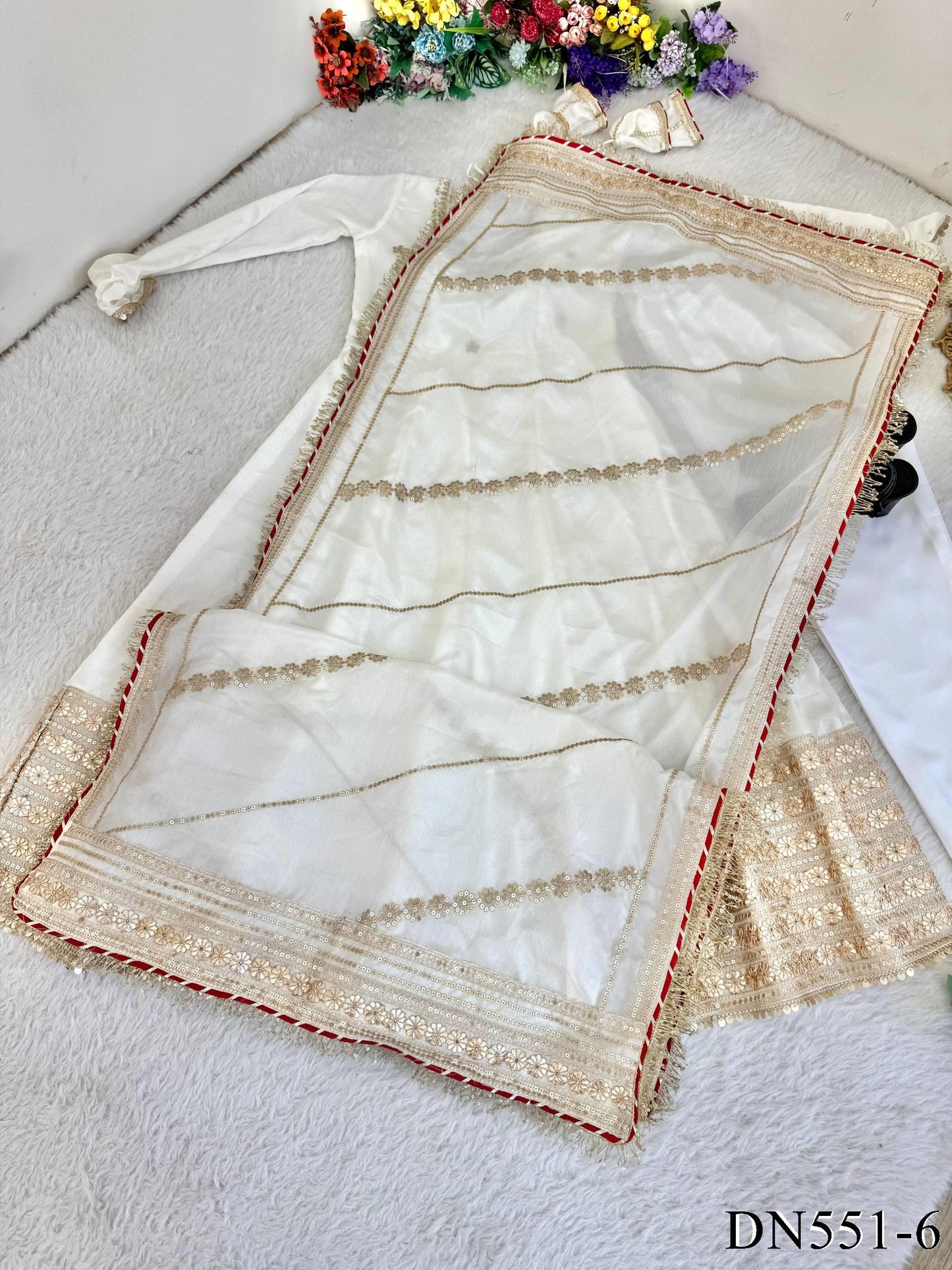 Viral White Anarkali Set