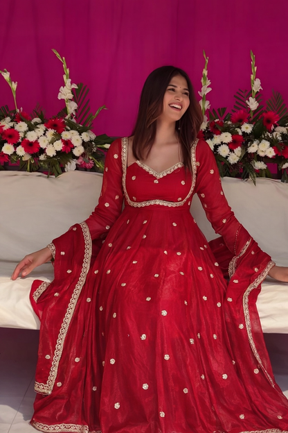 Viral Shimmer Gown Set