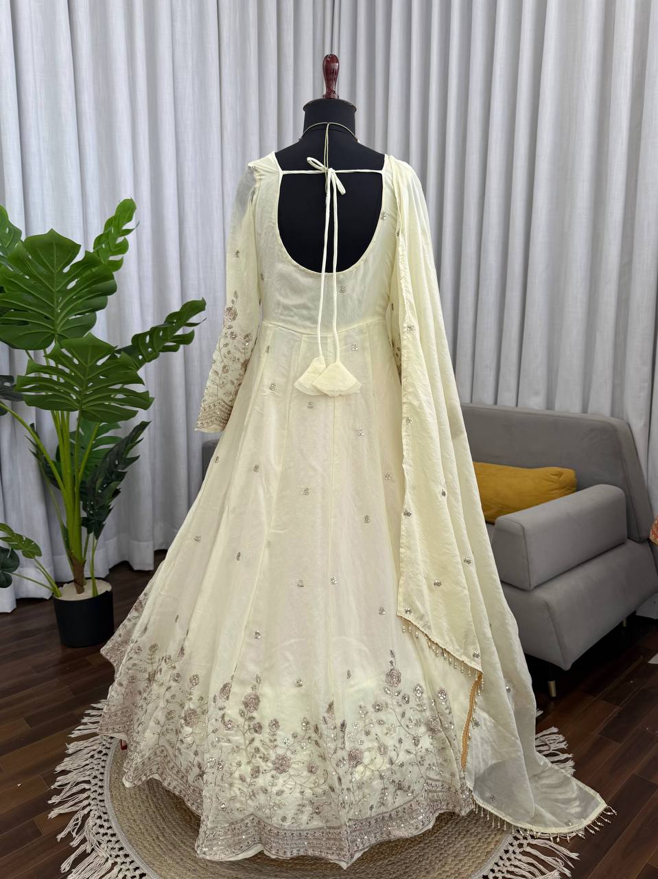 Ivory Anarkali Set