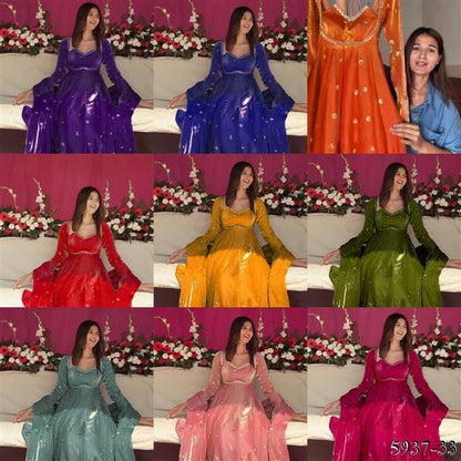 Viral Shimmer Gown Set