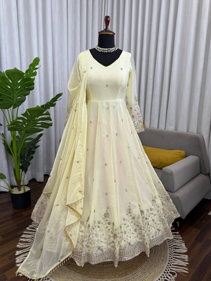 Ivory Anarkali Set