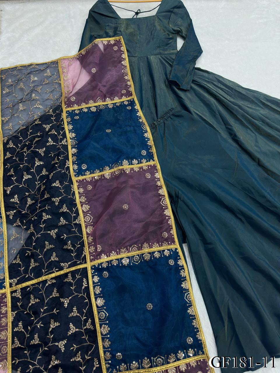 Shimmer Silk Gown Set