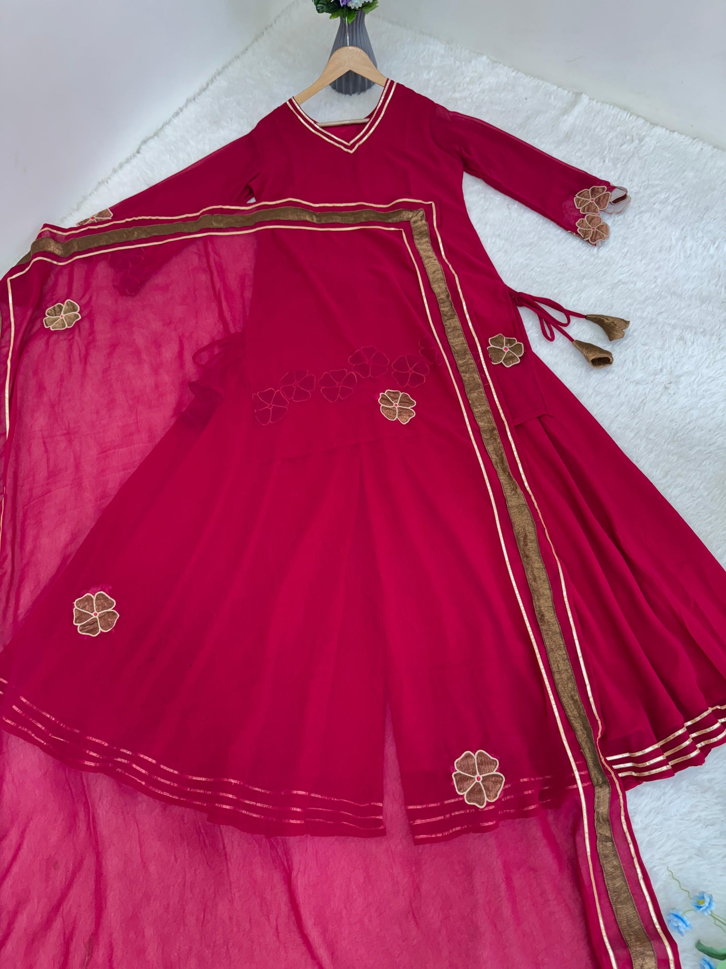 Graceful Georgette Embroidered Palazzo Set