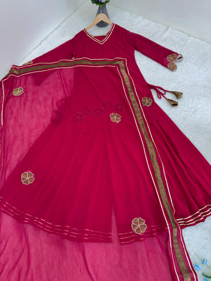 Graceful Georgette Embroidered Palazzo Set