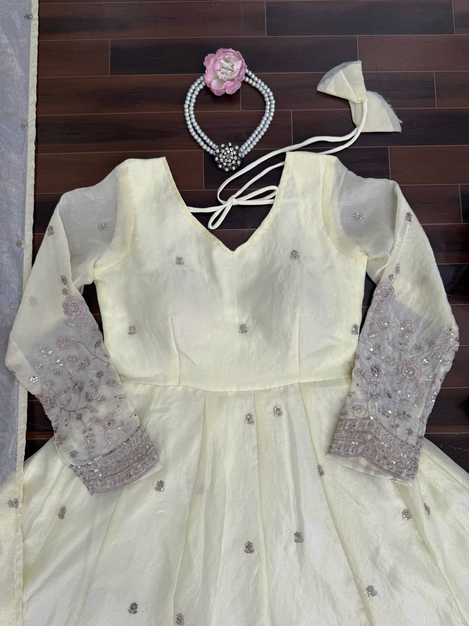 Ivory Anarkali Set