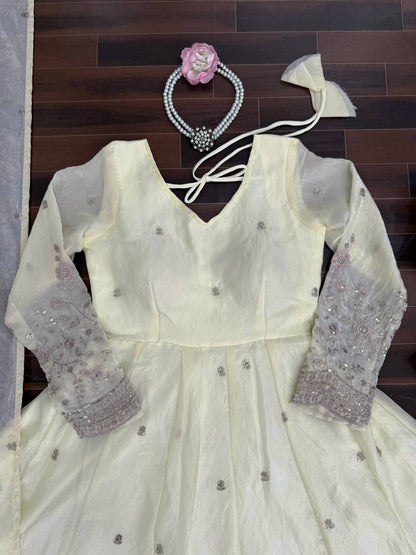 Ivory Anarkali Set