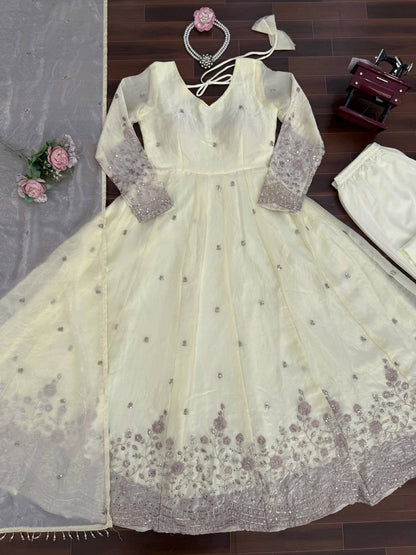 Ivory Anarkali Set