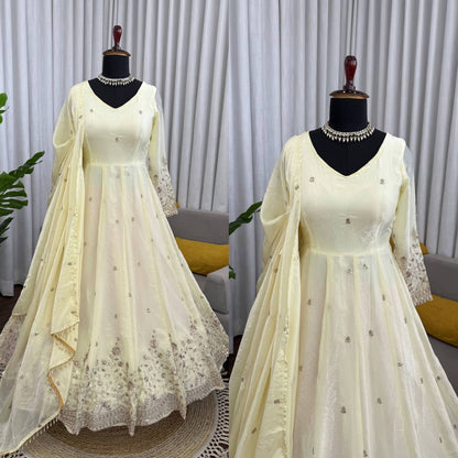 Ivory Anarkali Set