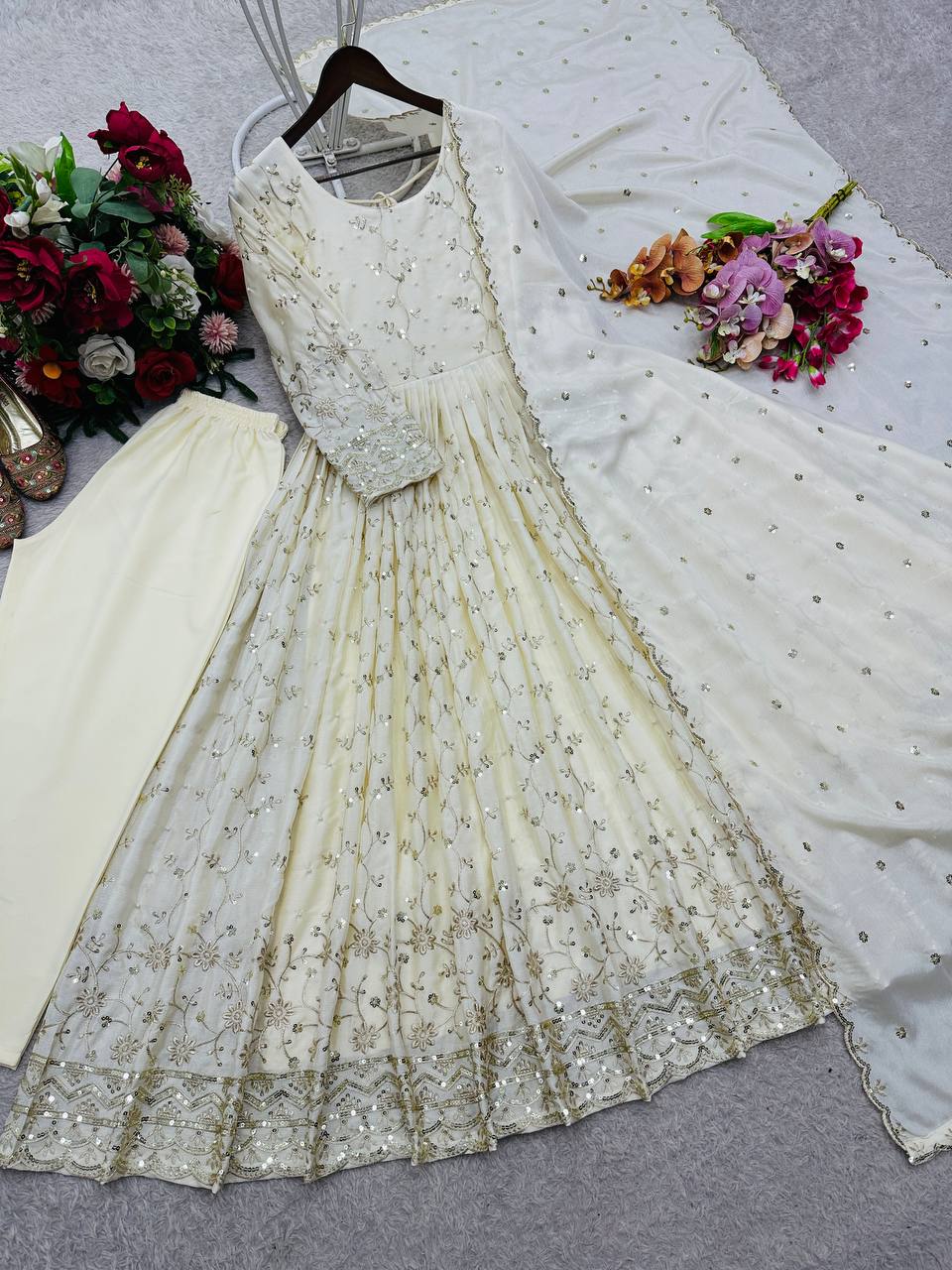 New Design Trending Cinon-Silk(Gwon&Pent&dupatta