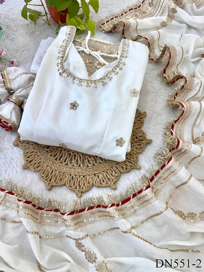 Viral White Anarkali Set
